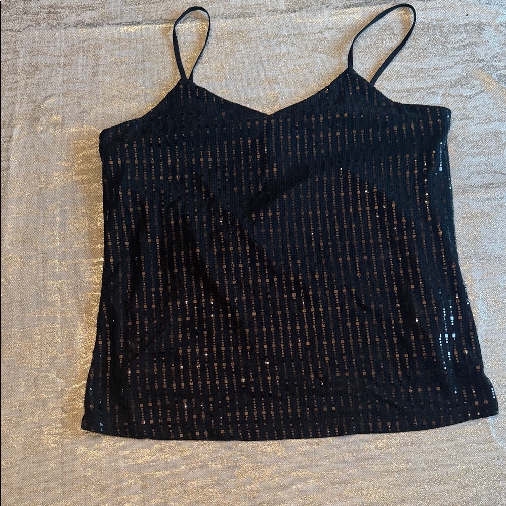 Anne Klein Black Sequin Camisole